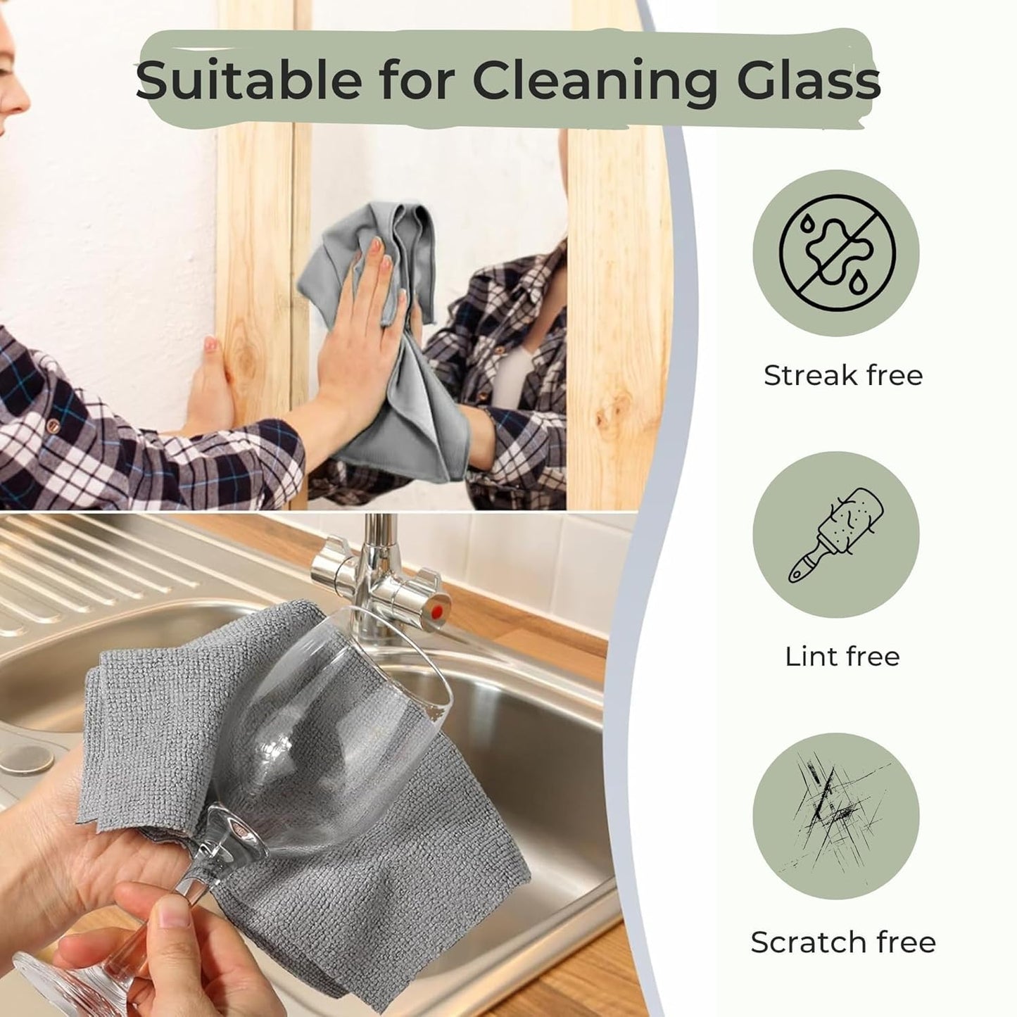 Microfiber Cleaning Cloth Roll (pack of 20)