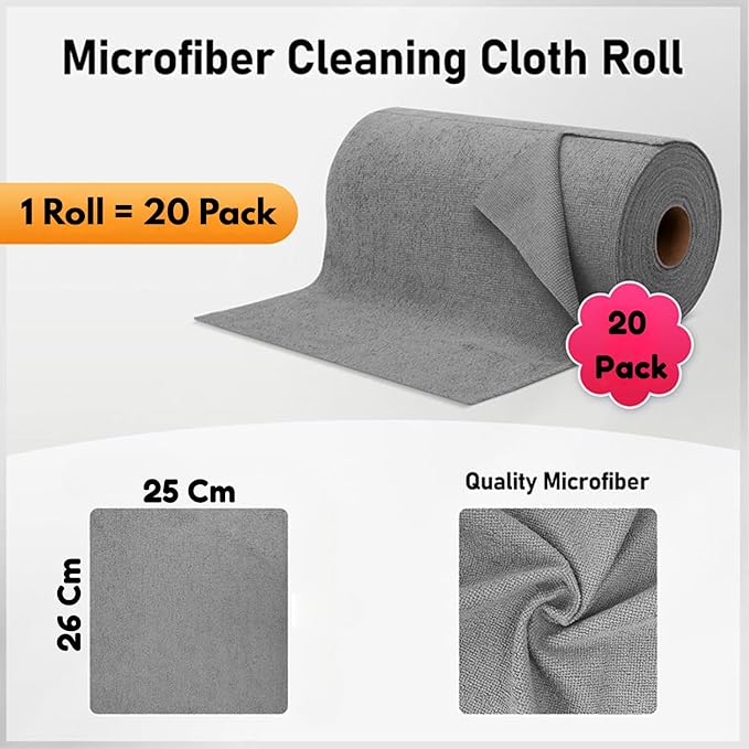 Microfiber Cleaning Cloth Roll (pack of 20)