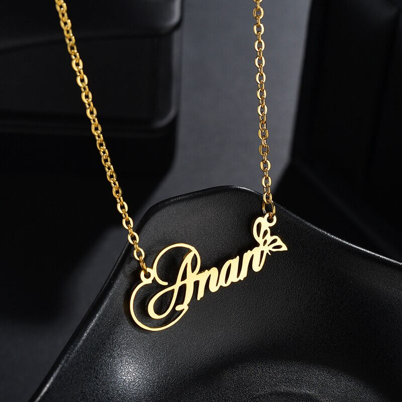Personalized Beautiful Butterfly Name Necklace
