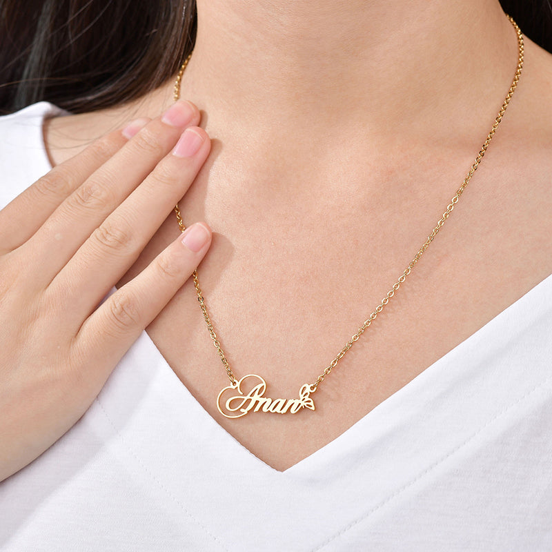 Personalized Beautiful Butterfly Name Necklace