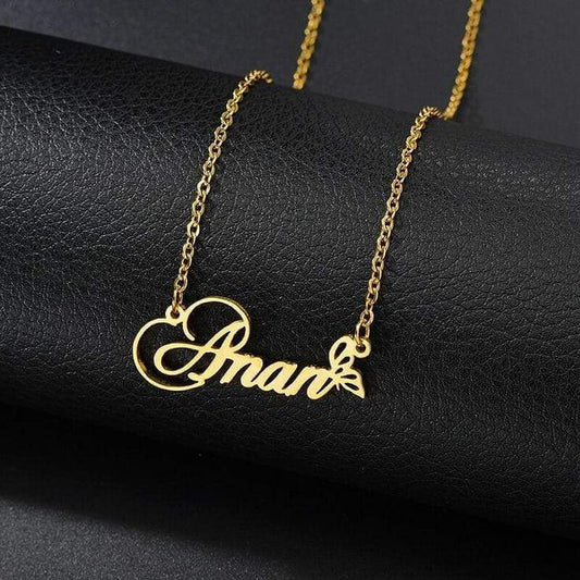 Personalized Beautiful Butterfly Name Necklace