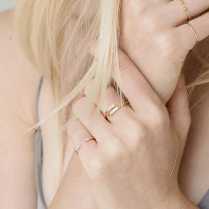 Personalized Couple Minimal Name Ring -  Adjustable
